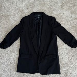 Black crop sleeve blazer